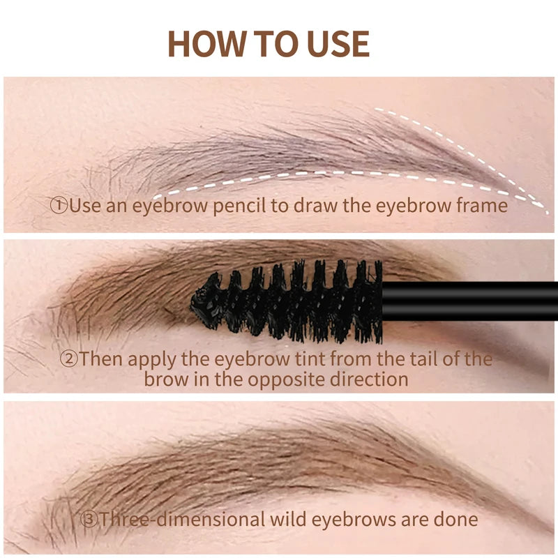 Long-Lasting Waterproof Eyebrow Gel - 4 Colors Quick-Dry Fixing Eyebrow Makeup
