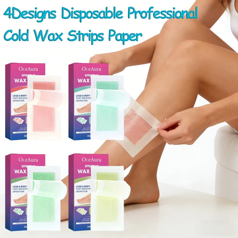 Professional Painless Hair Removal Wax Strips for Face & Body - 30 Pieces