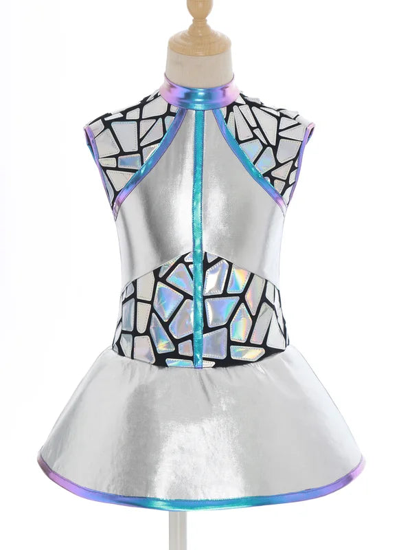 Girls Alien Cosplay Costume Space Spacecraft Tutu Dress for Roleplay & Halloween