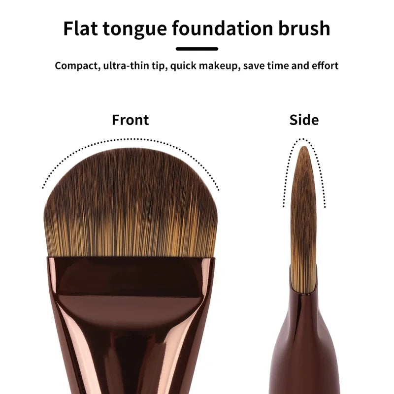 Professional Foundation Makeup Brushes Set - Soft Dense Synthetic Hair for Liquid, Cream, Powder Blending