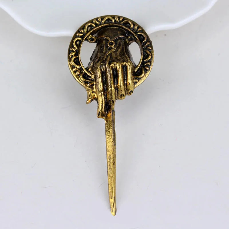 King's Scepter Hand Alloy Brooch Decorative Coat and Hat Accessory