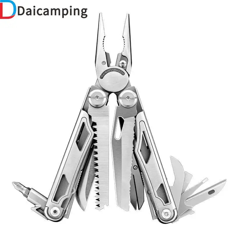 Multifunctional Folding Survival Knife & Pliers Set - EDC Tool with Saw & Cutter