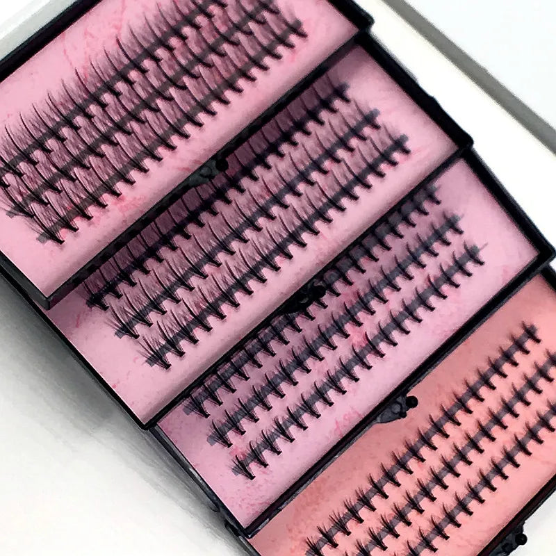 False Eyelashes 4 Pack - Natural Lightweight Individual Lashes for Makeup Extension