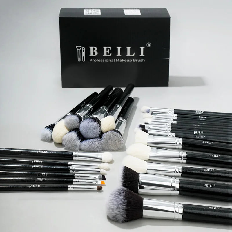 Professional Makeup Brush Set 30 Pcs Natural Goat Hair Face & Powder Brushes