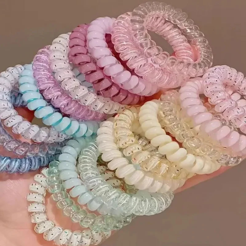 Multicolor Spiral Hair Ties 20/40 Pack Strong Hold Waterproof Ponytail Holders