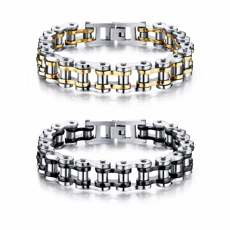 Men's Stainless Steel Biker Chain Bracelet Link Motorcycle Jewelry