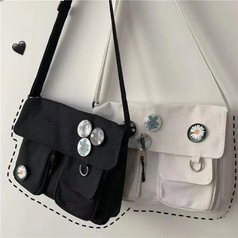 Large Capacity Canvas Messenger Bag for Women, Crossbody Shoulder Handbag