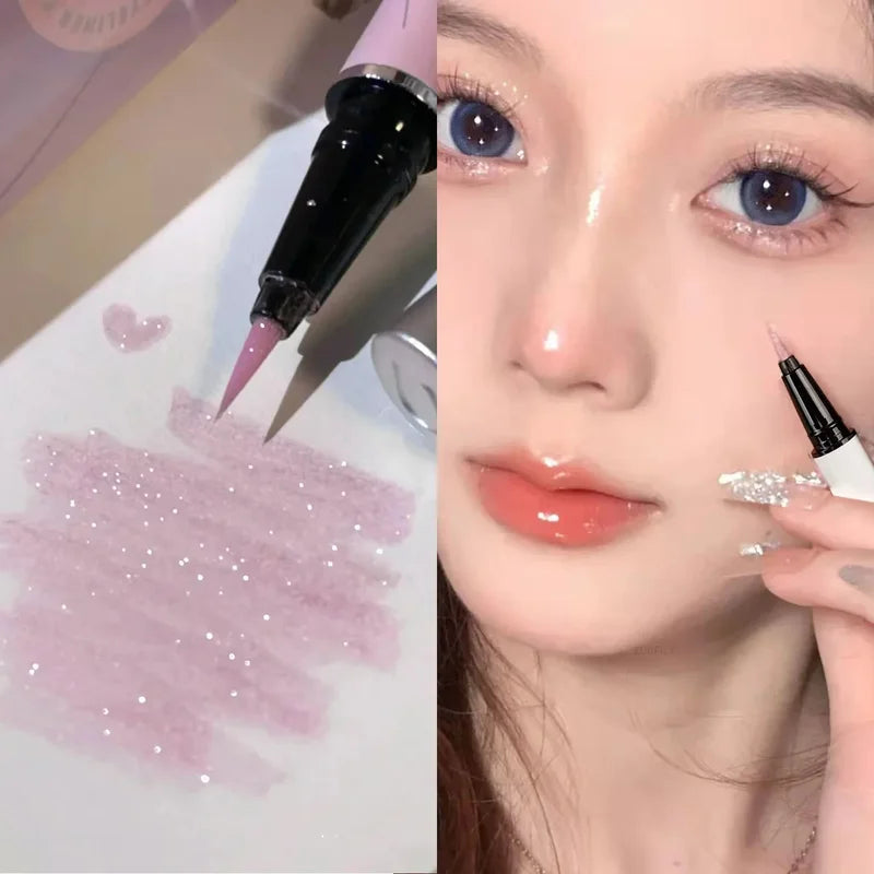 Bright Water-Resistant Glitter Eyeliner - Liquid Eye Makeup with Long-Lasting Shine