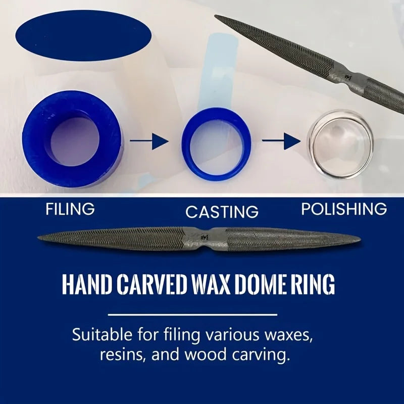 High Carbon Steel Jewelry Wax File Cutter with Pointed Round Tip for Metal Wood Ceramic Crafting