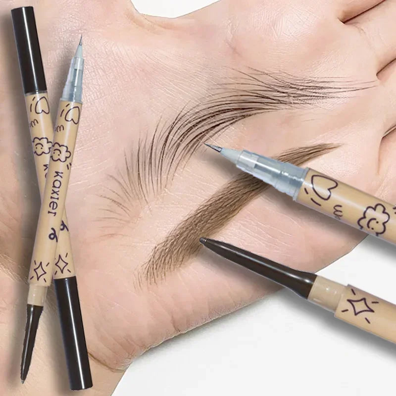 2-in-1 Liquid Eyebrow Tattoo Pencil Waterproof & Easy-to-Color Brow Gel Pen