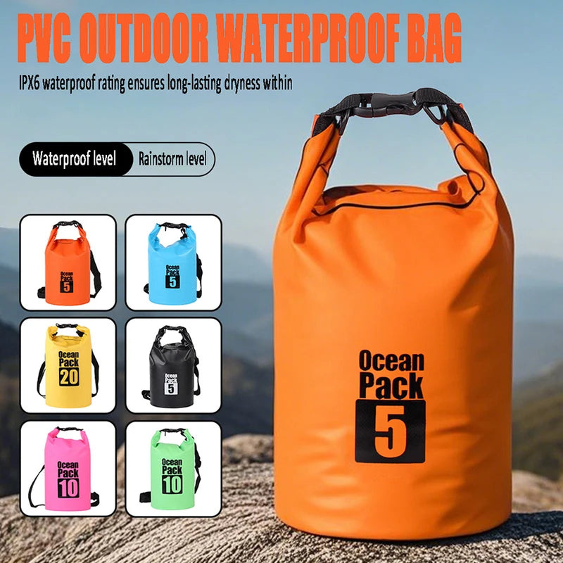 500D Waterproof Dry Sack Bag for Boating & Water Sports 5/10/15/20/30L