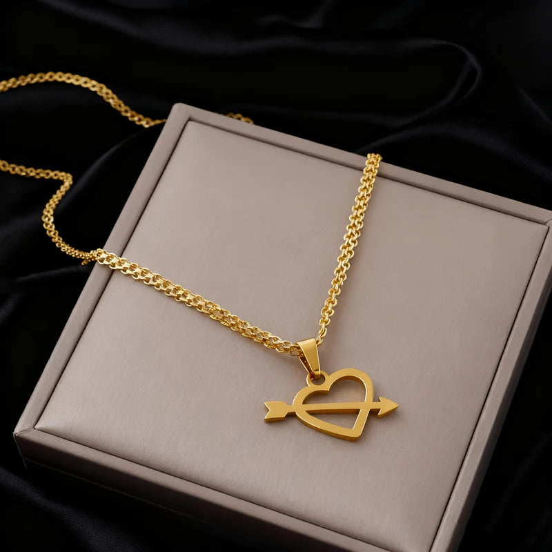 Minimalist Gold Letter Necklace for Women - Stainless Steel Daily Wear Jewelry