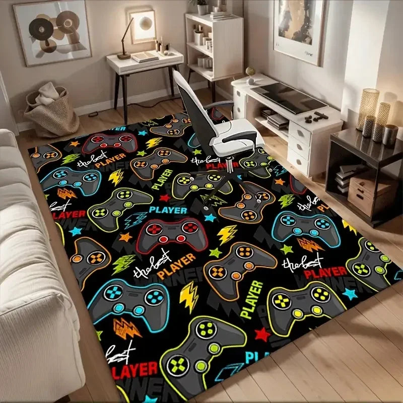 Gamer Game Controller Pattern Rug for Bedroom Living Room Indoor Outdoor Decor