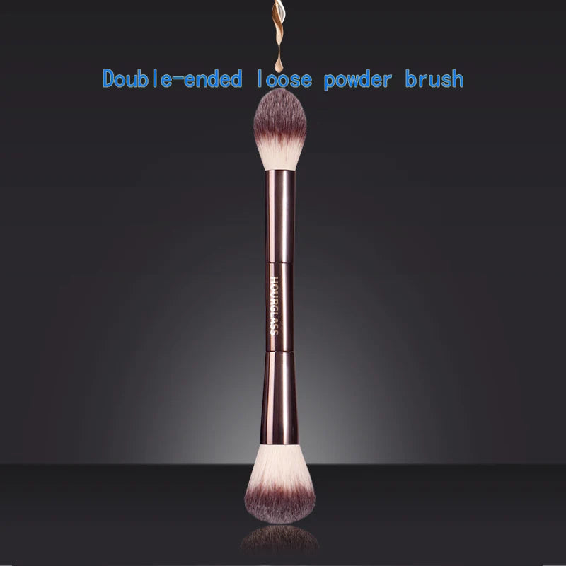 Professional Makeup Powder Brush - Synthetic Fiber, Full Aluminum Handle