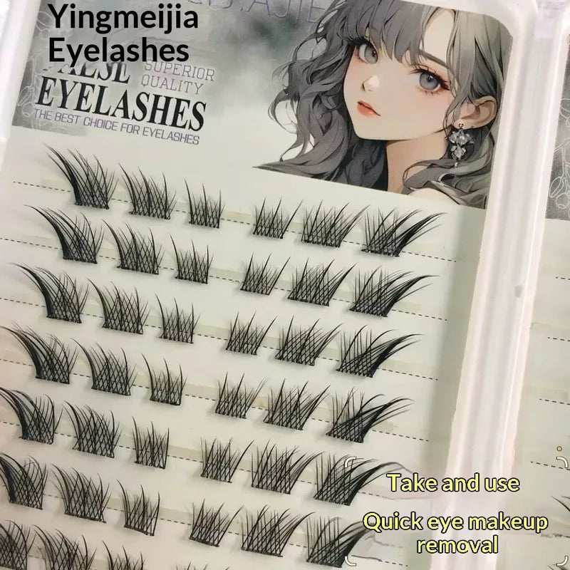 Large Capacity Self-Adhesive False Eyelashes Fluffy Natural Volume Reusable Easy Removal
