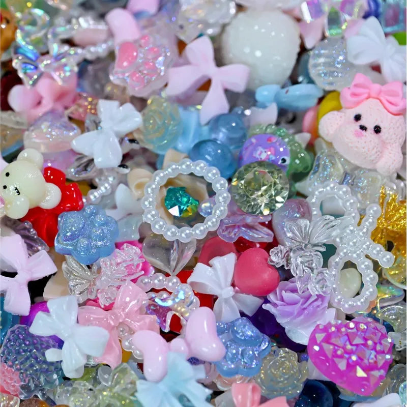 50g Assorted Bow Flower Pearl Nail Art Rhinestones - Manicure Decorations