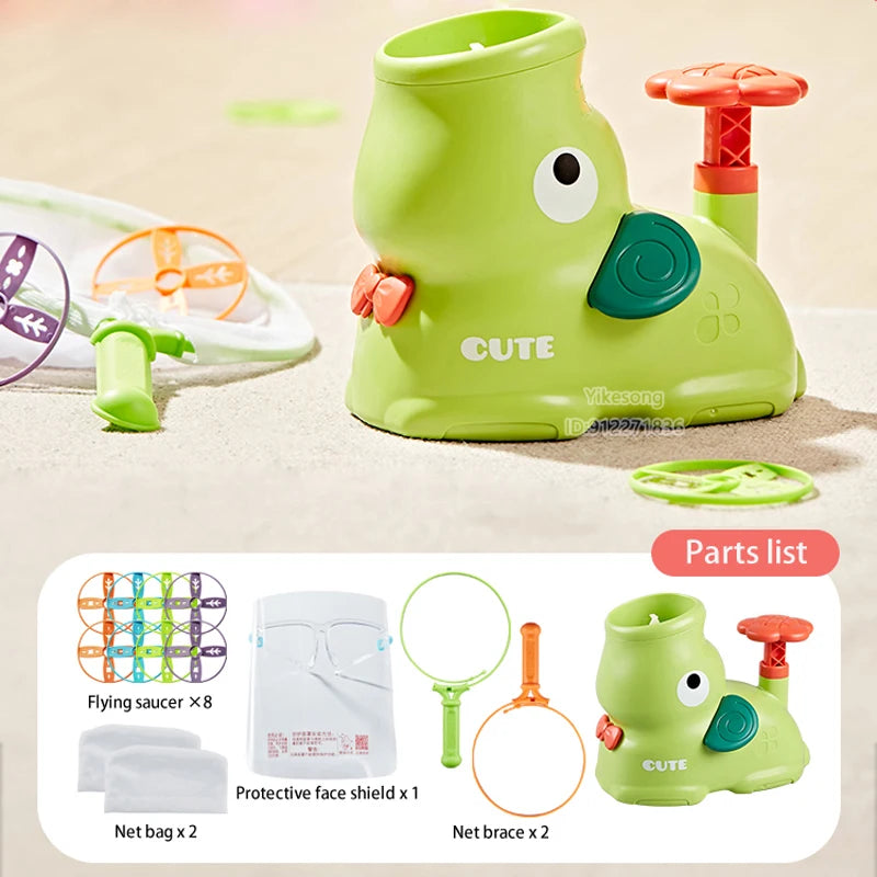 Kids Flying Disc Air Rocket Launcher Toy - Outdoor Soaring Saucer for Children