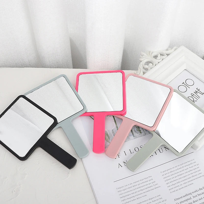 Handheld Makeup Mirror Square Vanity Mirror with Handle for Face & Eyelash Extension