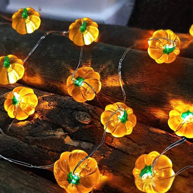 Pumpkin LED String Lights 1M 10 Bulbs Halloween Party Decor for Home & Garden