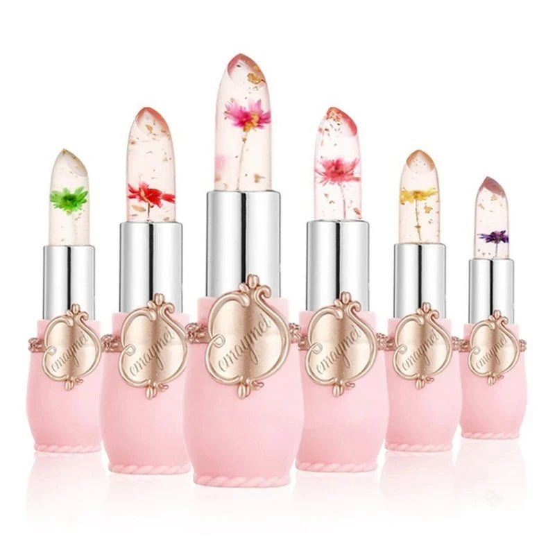 Color-Changing Flower Jelly Lipstick Set - Long Lasting Hydrating Lip Gloss
