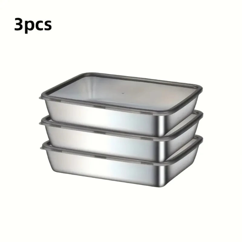 Pro Stainless Baking Trays Set with Lids - Non-Stick & Easy-Clean for Roasting Veggies & Meats