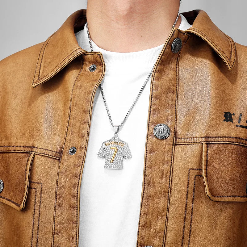 Stainless Steel Football Necklace Chain - Messi Ronaldo Neymar Mbappé Harland Jewelry