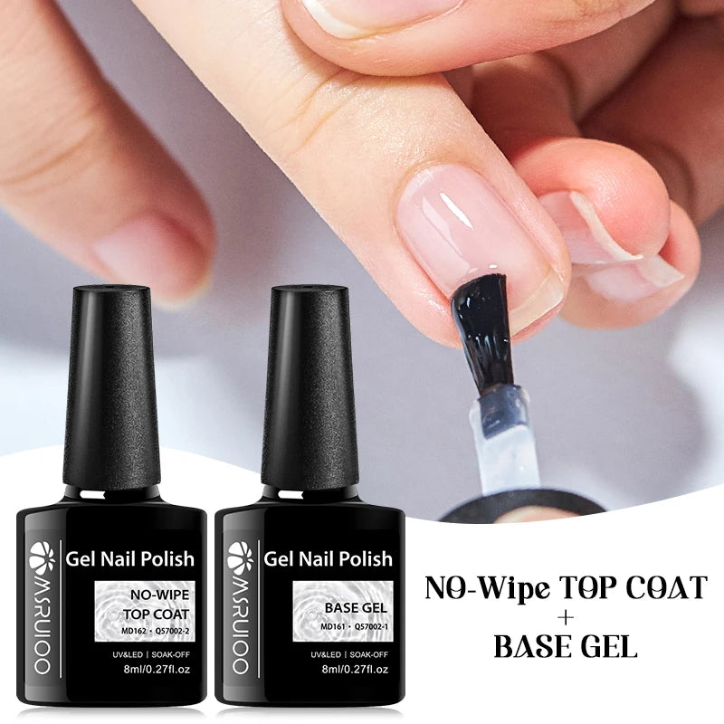 8ml UV Base Gel and Top Coat Kit for Long-Lasting Nail Polish & Art