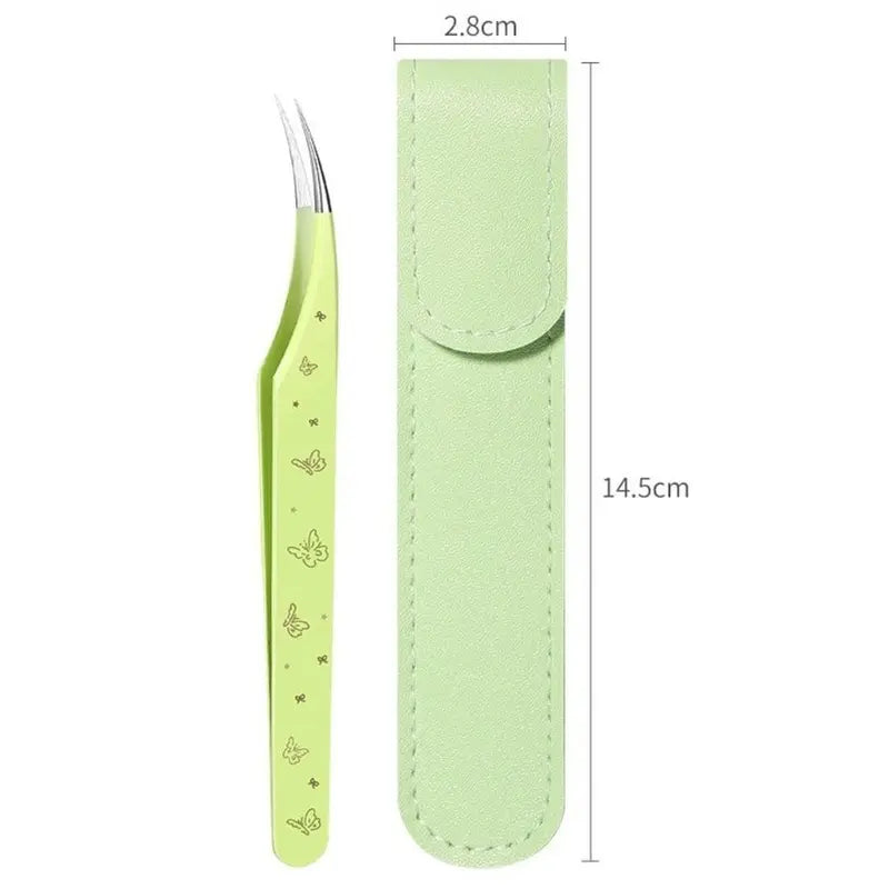 Eyelash Curler Tweezers Stainless Steel False Eyelash Applicator with Cartoon Pattern