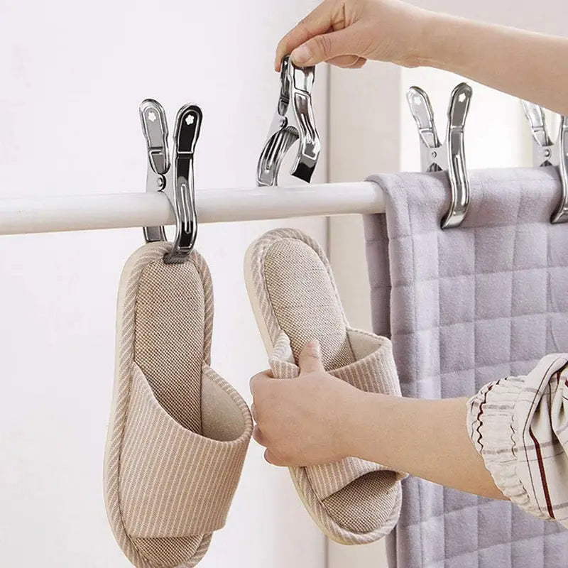 Heavy Duty Metal Clothespins Set - Stainless Steel Towel Clips for Beach & Outdoor Use
