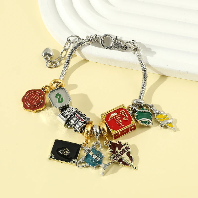 Movie-Themed Slytherin House Bracelet with Magical Charm Accessories