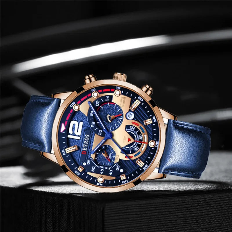 Men's Quartz Wrist Watch with Calendar - Elegant Fashion Timepiece for Daily & Work Wear