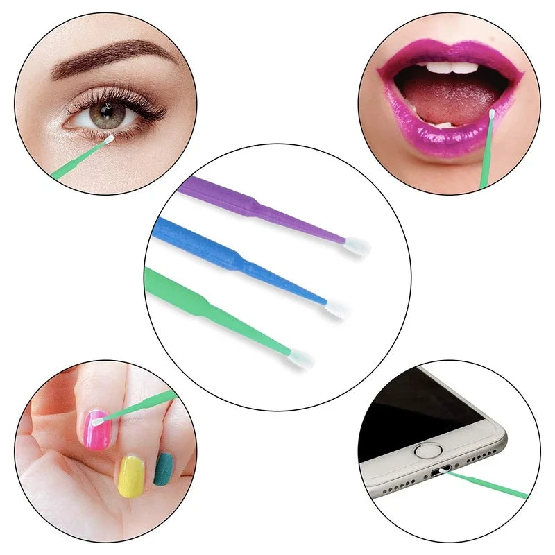 Eyelash Extension Cleaning Swabs 500pcs Microblading Makeup Applicators Lash Remover Tools