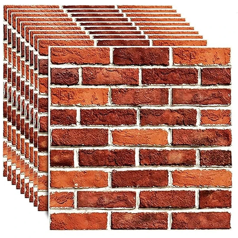 Removable 3D Brick Wall Stickers Self-Adhesive Waterproof Wallpaper for Living Room & Kitchen