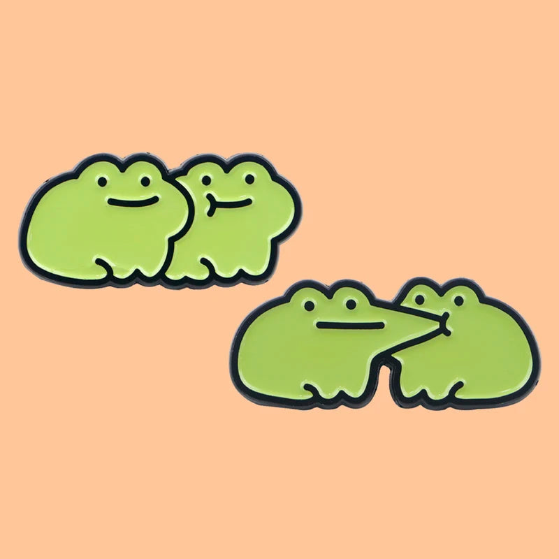 Cute Frog Enamel Pin Cartoon Animal Badge for Backpack, Jacket, or Costume