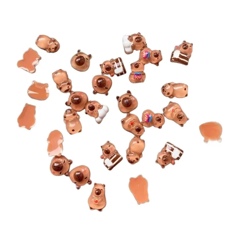 Mini Capybara Animal Figurines Set - 100pcs Fairy Garden Home Decor