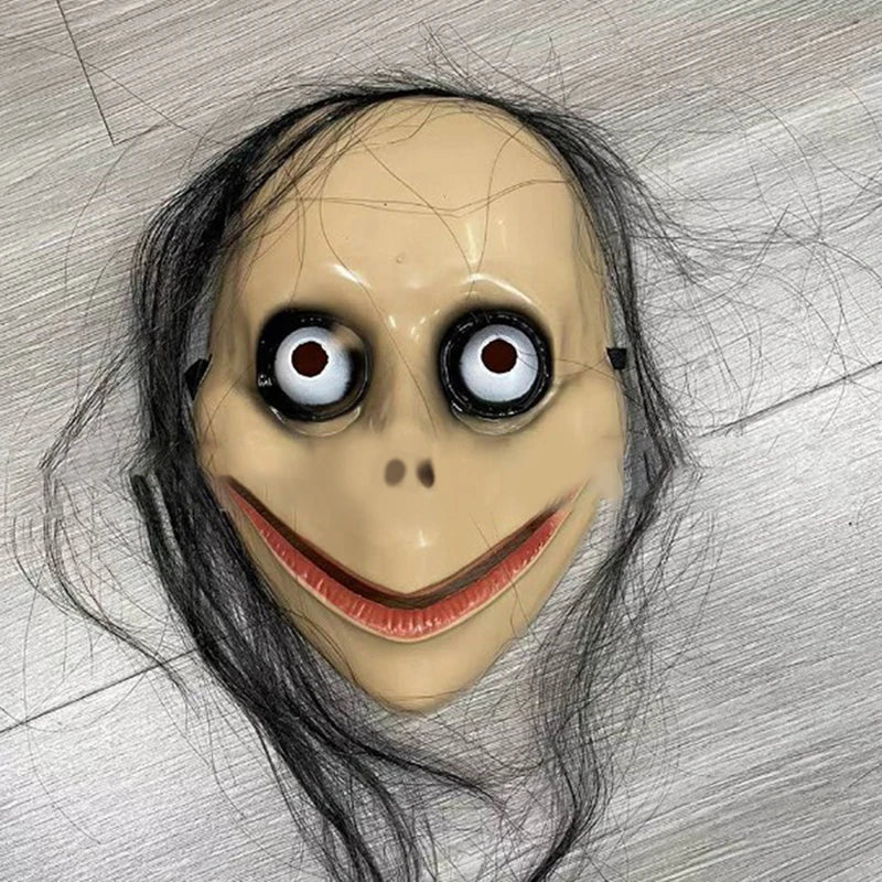 Halloween Ghost Mask with Long Hair for Cosplay and Party Decorations