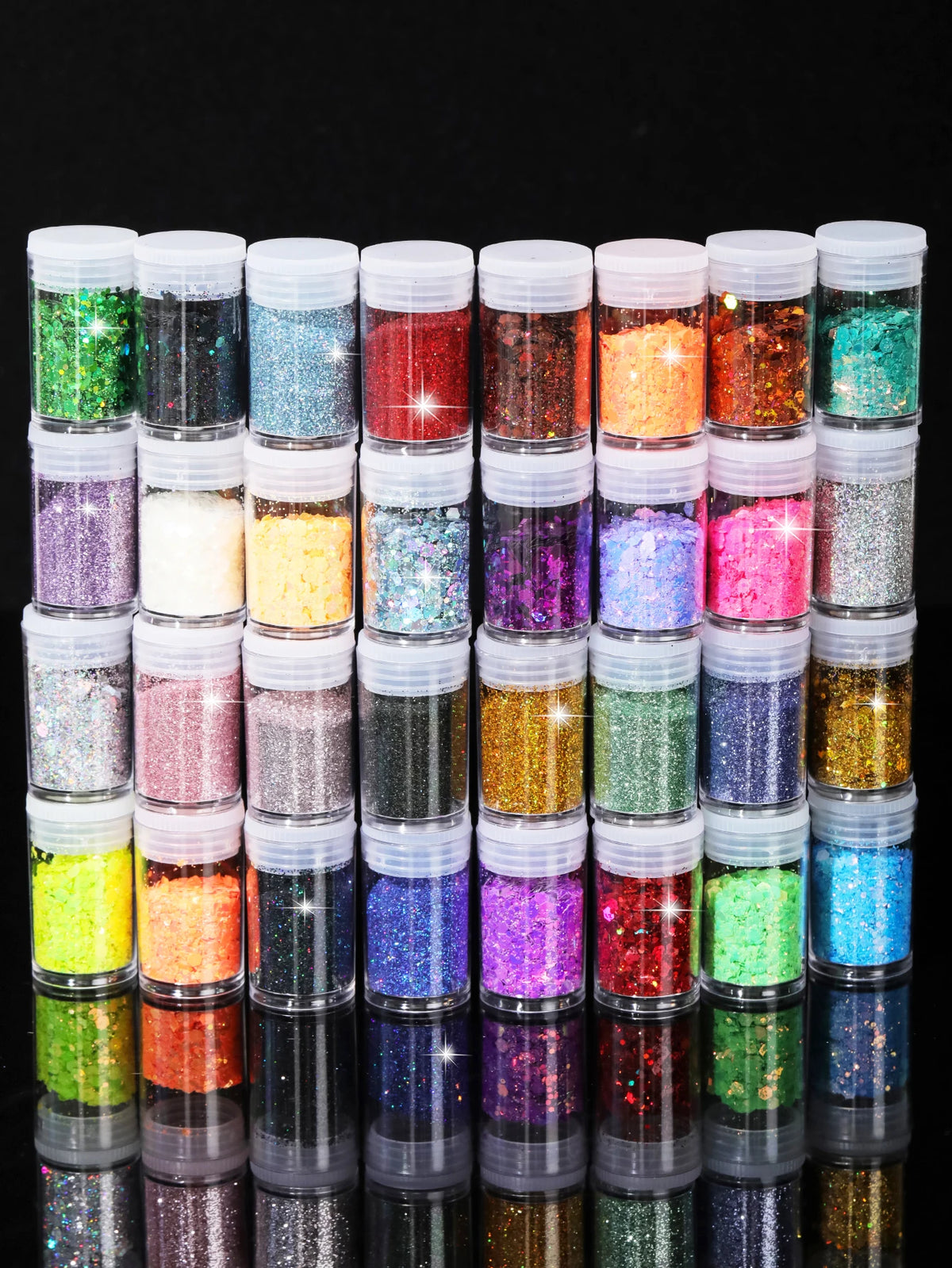Chunky Holographic Glitter for Face Eyes Lips Nails Hair - Festival Cosmetic Sparkle Set