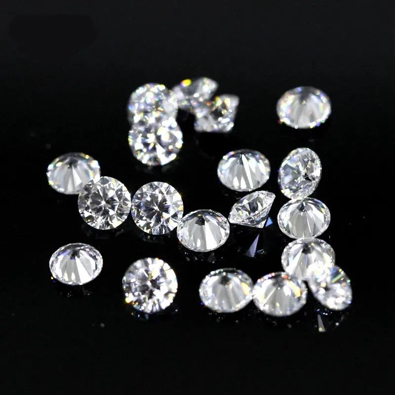50pcs 6mm White Round Cubic Zirconia Loose Stones for Jewelry Making