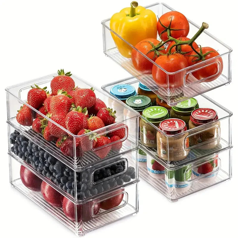 Transparent Food Storage Containers for Fruits Vegetables Meat - Durable & Easy Clean