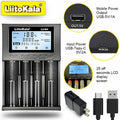 Smart Battery Charger for 18650 26650 AA AAA Ni-MH Li-ion Batteries LCD Display