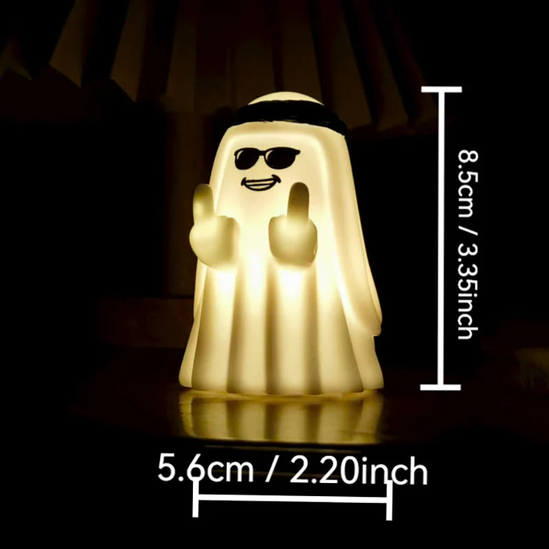 Funny Halloween Ghost Figurine with Middle Finger Small Decor Gift for Friends