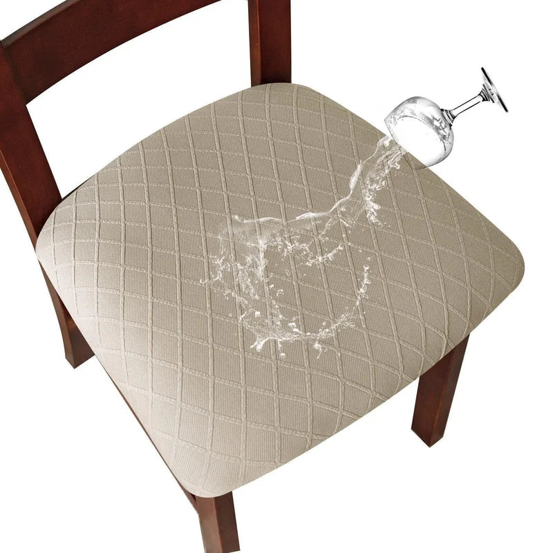 Waterproof Chair Seat Cover Protects Upholstered Dining Chairs Washable Elastic Cushion