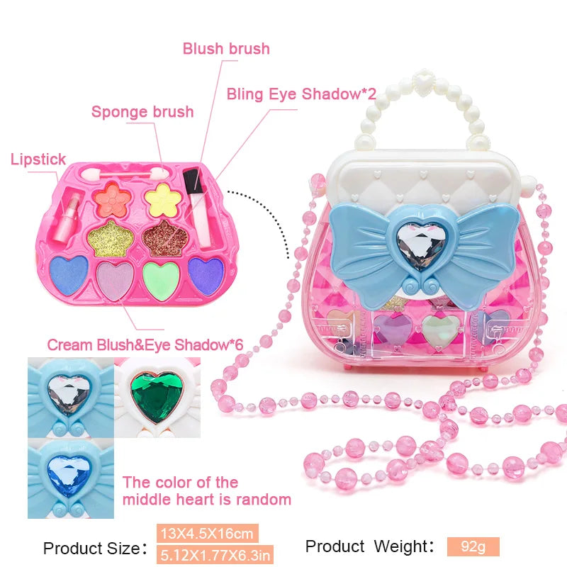 Kids' Dress-Up Toy Set with Makeup, Jewelry & Handbag - Gift for Party & Birthday