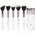 10pcs Makeup Brush Set with Soft Fluffy Face Eye Blush Foundation Powder Blending Tools