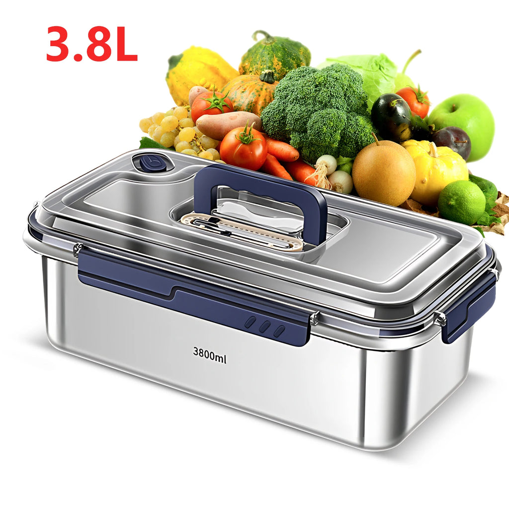 Stainless Steel Food Storage Containers with Lids Large Capacity Leakproof Kitchen Organizer