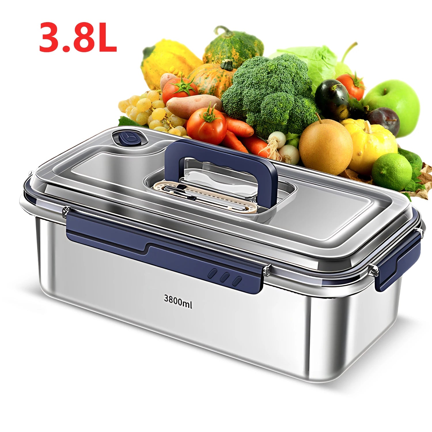Stainless Steel Food Storage Containers with Lids Large Capacity Leakproof Kitchen Organizer