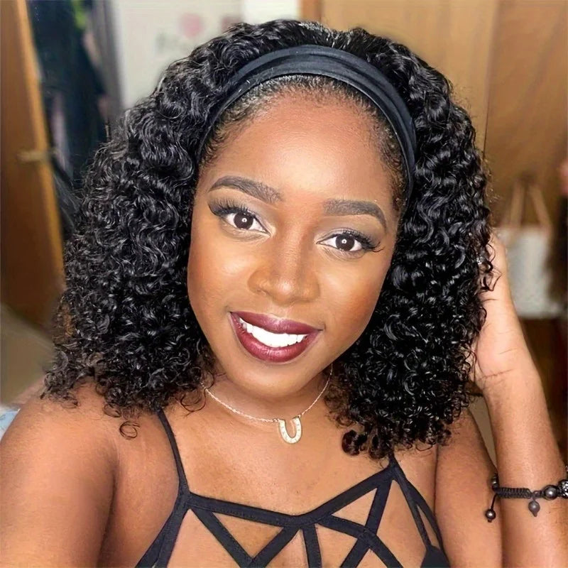 Full Density Body Wave Brazilian Remy Human Hair Wig - Glueless Headband Style