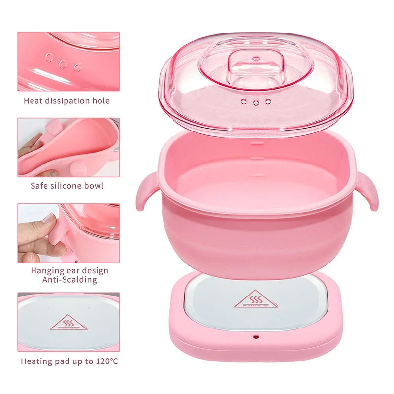 Foldable Silicone Wax Heater Kit for Body Hair Removal with 400cc Pot