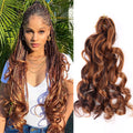 French Curly Crochet Braiding Hair Synthetic Loose Wave Ombre Extensions