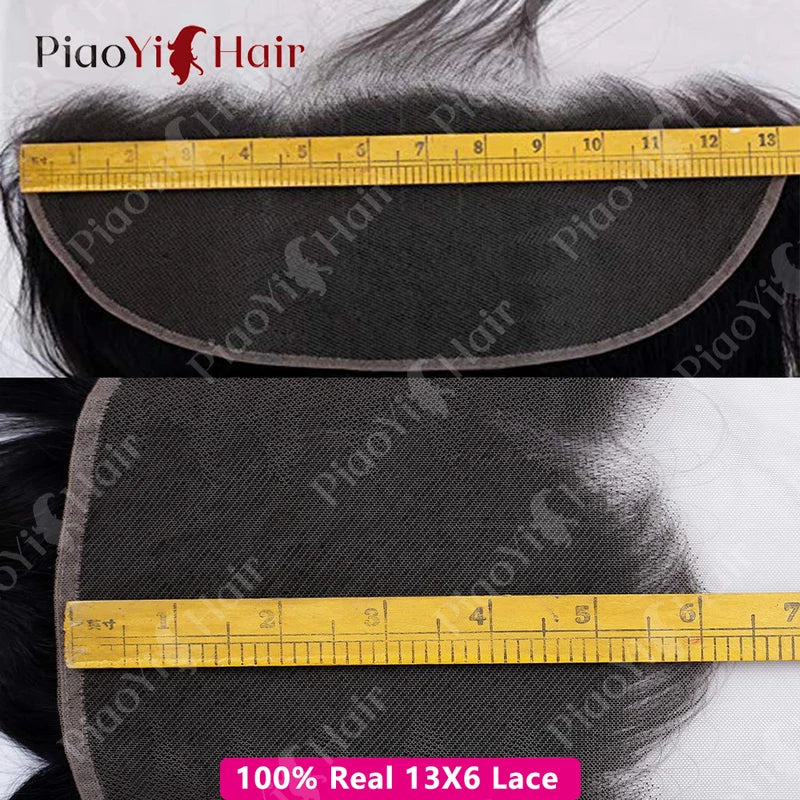 Human Hair Lace Frontal & Closure Set 13x6 HD Transparent Swiss Lace Preplucked